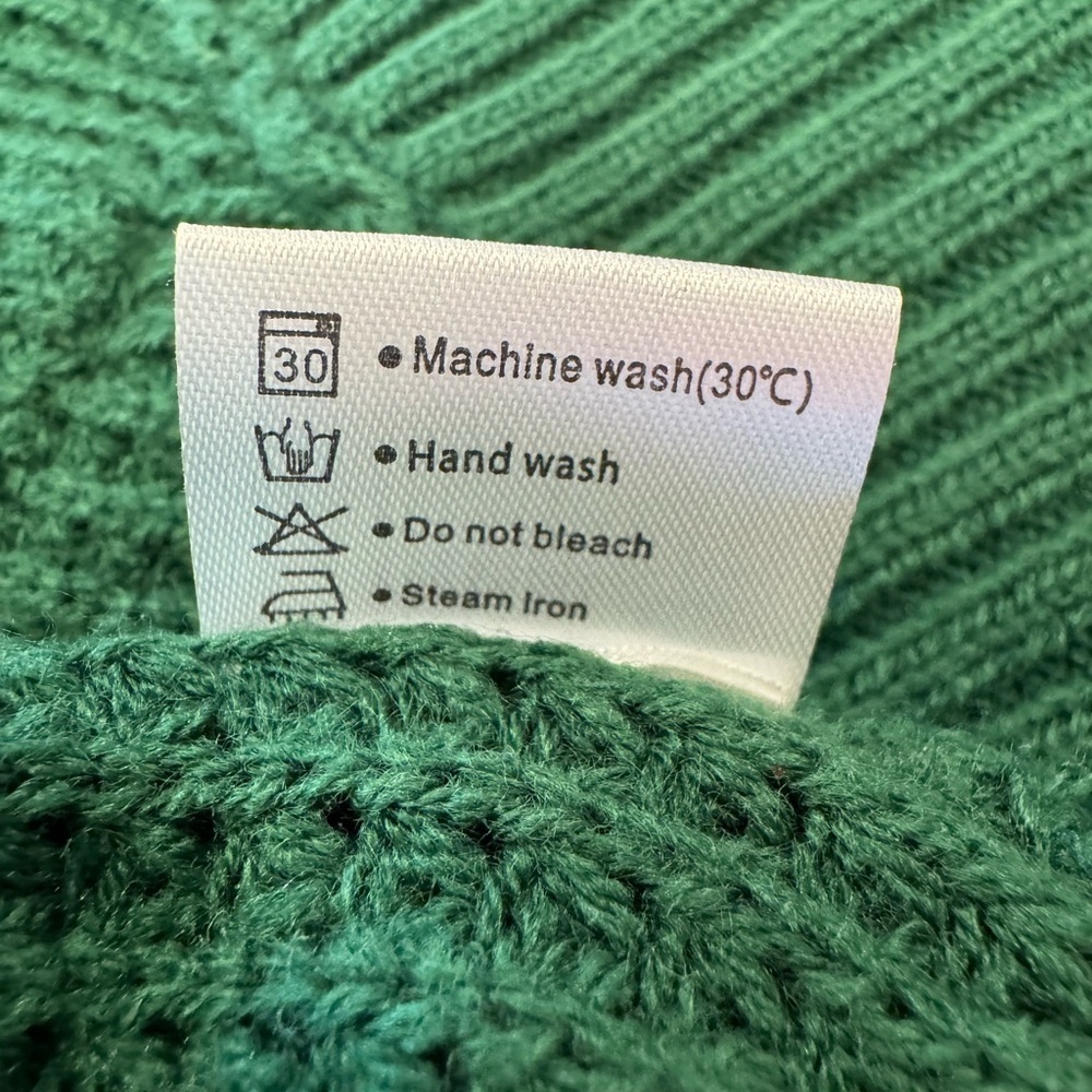 ZESICA Emerald Green Waffle Knit Open Front Cardigan Size Large - Picture 6 of 13